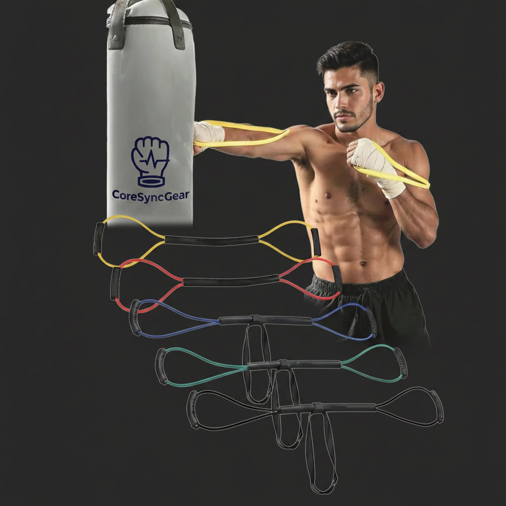 Coresyncgear Boxing Resistance Band - Stock up Mother'S Day - Training Gear for Faster Punch Speed & Power - Full-Body Cardio Fitness Home Gym Workout Kit